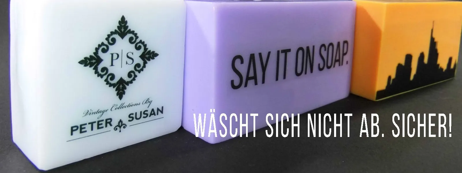 Silhouetteseife, Silhouette auf Seife, Werbeseife, Logoseife, advertising on soap, logo on soap