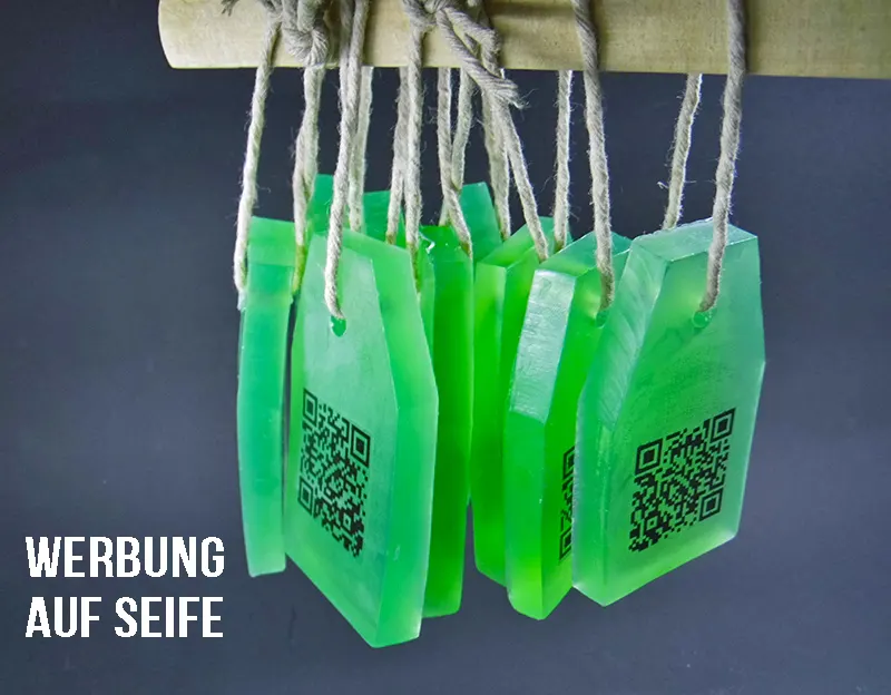 Werbung auf Seife